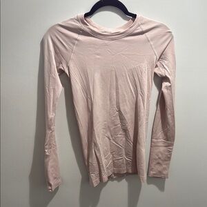 Lululemon Athletica Pink Fitted Long Sleeve Tee